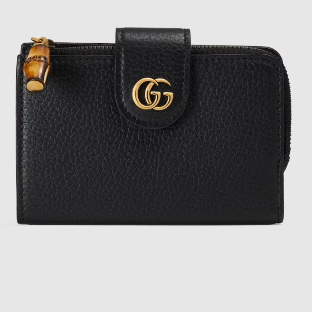 GUCCI - Medium Double G wallet with bamboo NEW in box !